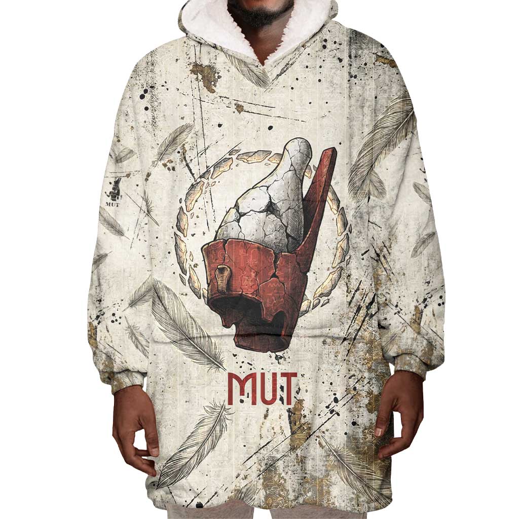 Mut Wearable Blanket Hoodie Vulture Queen Egyptian Mother Goddess Wings Feathers