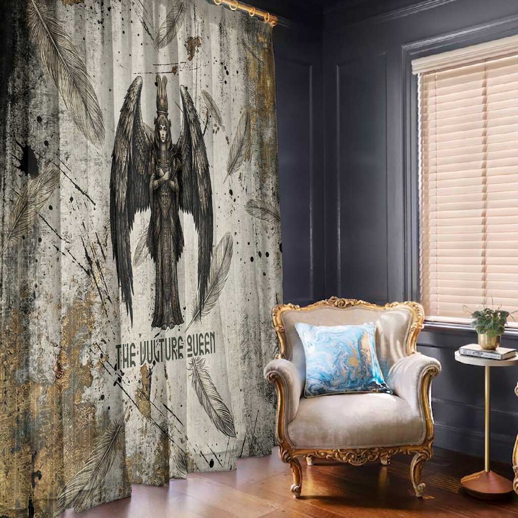 Mut Window Curtain Vulture Queen Egyptian Mother Goddess Wings Feathers