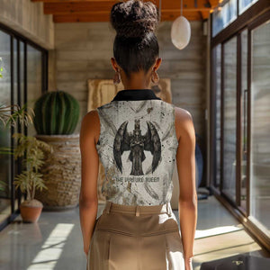 Mut Women Sleeveless Polo Shirt Vulture Queen Egyptian Mother Goddess Wings Feathers