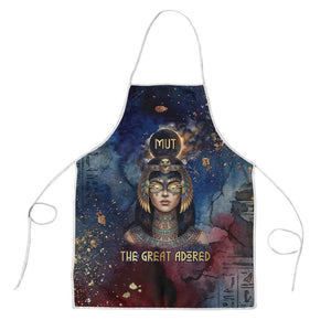 Mut Apron The Lioness of Thebes Egyptian Goddess Cosmic Crown Adorned Warrior Queen Design