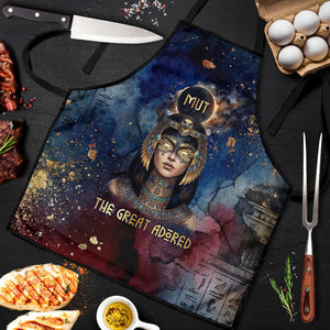 Mut Apron The Lioness of Thebes Egyptian Goddess Cosmic Crown Adorned Warrior Queen Design