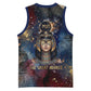 Mut Basketball Jersey The Lioness of Thebes Egyptian Goddess Cosmic Crown Adorned Warrior Queen Design