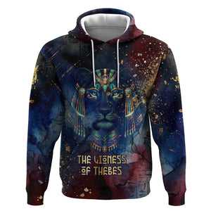 Mut Hoodie The Lioness of Thebes Egyptian Goddess Cosmic Crown Adorned Warrior Queen Design