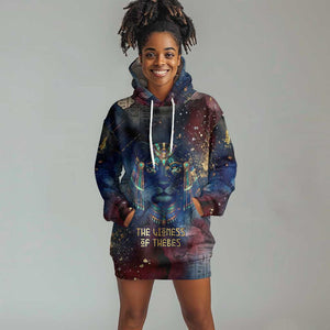 Mut Hoodie Dress The Lioness of Thebes Egyptian Goddess Cosmic Crown Adorned Warrior Queen Design
