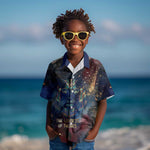 Mut Kid Hawaiian Shirt The Lioness of Thebes Egyptian Goddess Cosmic Crown Adorned Warrior Queen Design