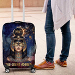 Mut Luggage Cover The Lioness of Thebes Egyptian Goddess Cosmic Crown Adorned Warrior Queen Design