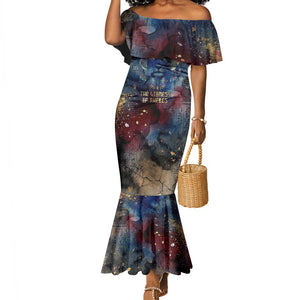 Mut Mermaid Dress The Lioness of Thebes Egyptian Goddess Cosmic Crown Adorned Warrior Queen Design