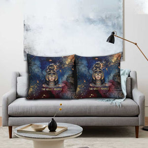 Mut Pillow Cover The Lioness of Thebes Egyptian Goddess Cosmic Crown Adorned Warrior Queen Design