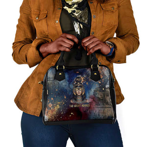 Mut Shoulder Handbag The Lioness of Thebes Egyptian Goddess Cosmic Crown Adorned Warrior Queen Design