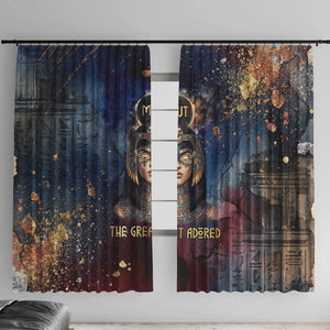 Mut Window Curtain The Lioness of Thebes Egyptian Goddess Cosmic Crown Adorned Warrior Queen Design