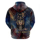 Mut Zip Hoodie The Lioness of Thebes Egyptian Goddess Cosmic Crown Adorned Warrior Queen Design
