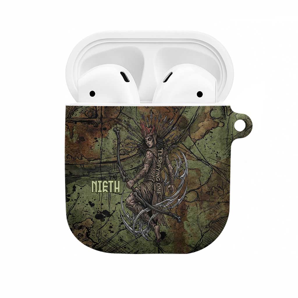 Neith Egyptian AirPods Case War Goddess Terrifying One Dual Spears and Shield Battle Worn