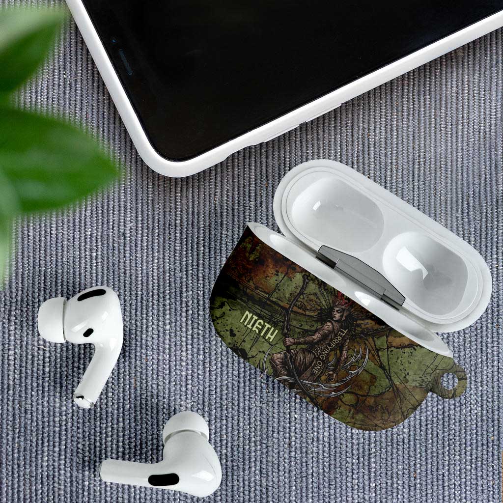 Neith Egyptian AirPods Case War Goddess Terrifying One Dual Spears and Shield Battle Worn