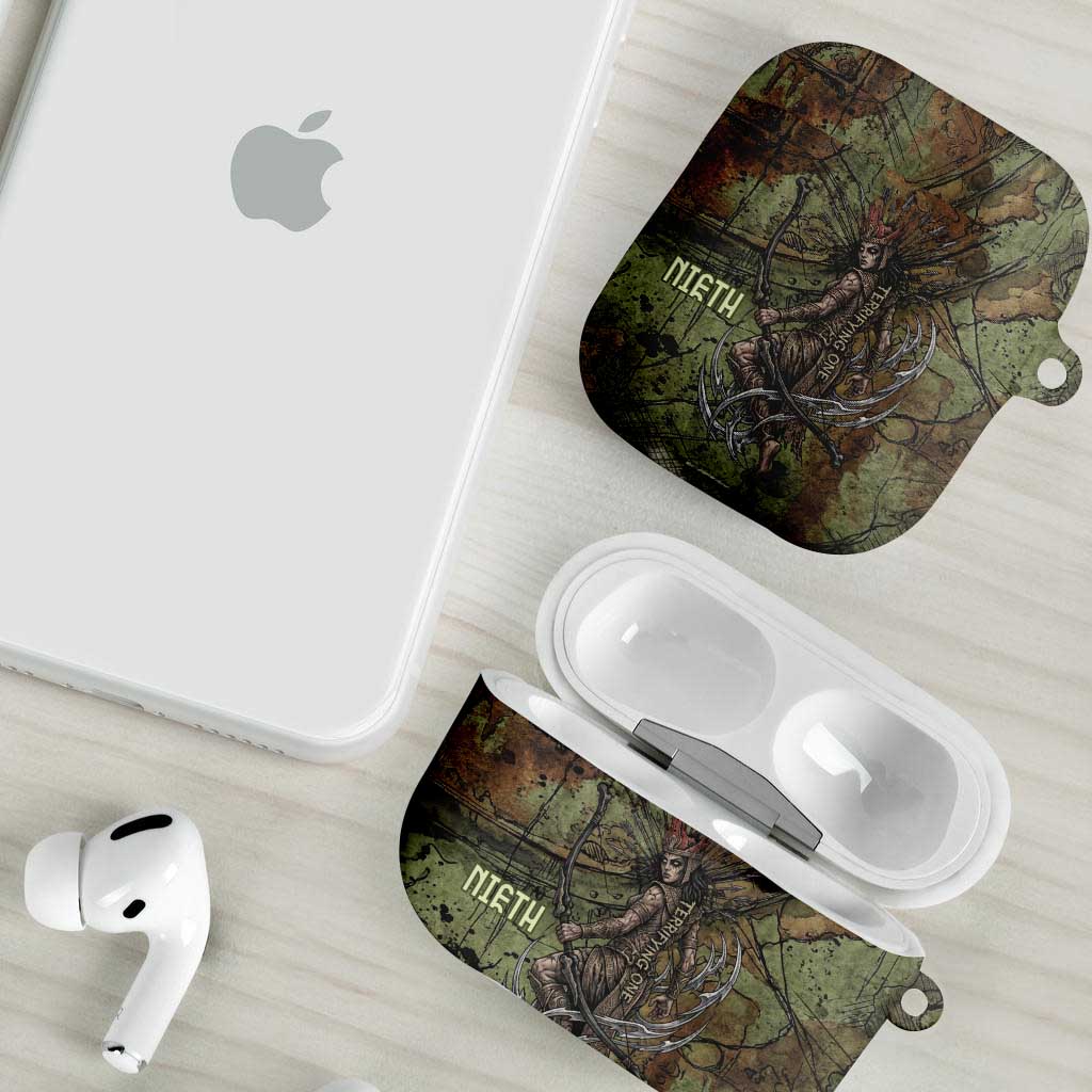 Neith Egyptian AirPods Case War Goddess Terrifying One Dual Spears and Shield Battle Worn