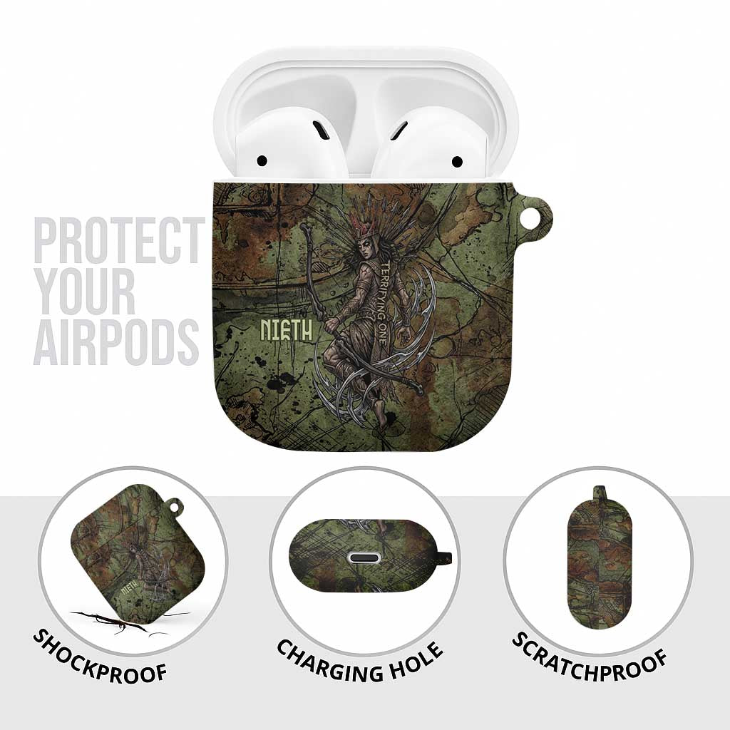 Neith Egyptian AirPods Case War Goddess Terrifying One Dual Spears and Shield Battle Worn
