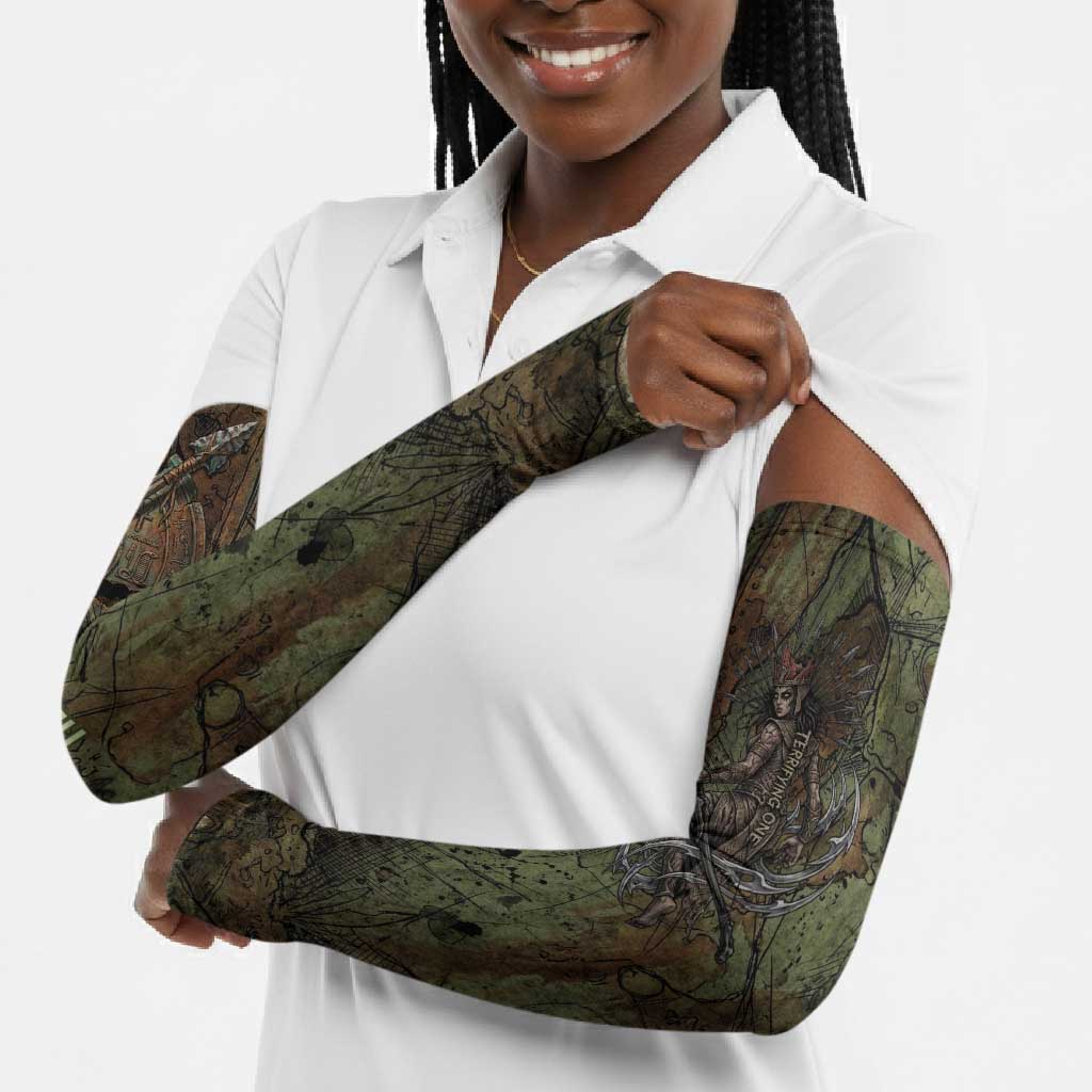 Neith Egyptian Arm Sleeves War Goddess Terrifying One Dual Spears and Shield Battle Worn