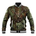 Neith Egyptian Baseball Jacket War Goddess Terrifying One Dual Spears and Shield Battle Worn