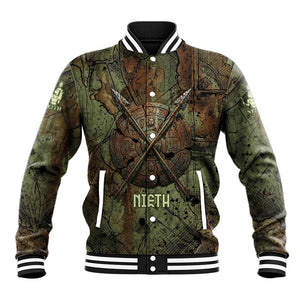 Neith Egyptian Baseball Jacket War Goddess Terrifying One Dual Spears and Shield Battle Worn