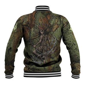 Neith Egyptian Baseball Jacket War Goddess Terrifying One Dual Spears and Shield Battle Worn