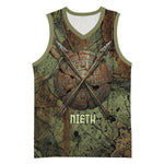 Neith Egyptian Basketball Jersey War Goddess Terrifying One Dual Spears and Shield Battle Worn