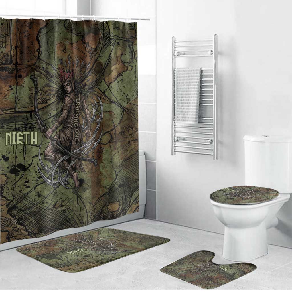 Neith Egyptian Bathroom Set War Goddess Terrifying One Dual Spears and Shield Battle Worn