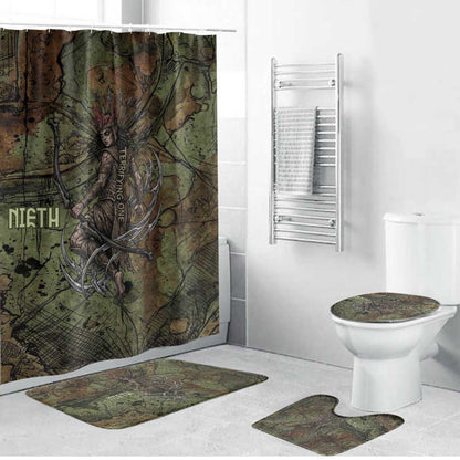 Neith Egyptian Bathroom Set War Goddess Terrifying One Dual Spears and Shield Battle Worn