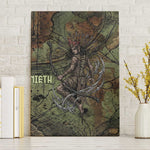 Neith Egyptian Canvas Wall Art War Goddess Terrifying One Dual Spears and Shield Battle Worn