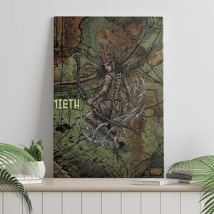 Neith Egyptian Canvas Wall Art War Goddess Terrifying One Dual Spears and Shield Battle Worn