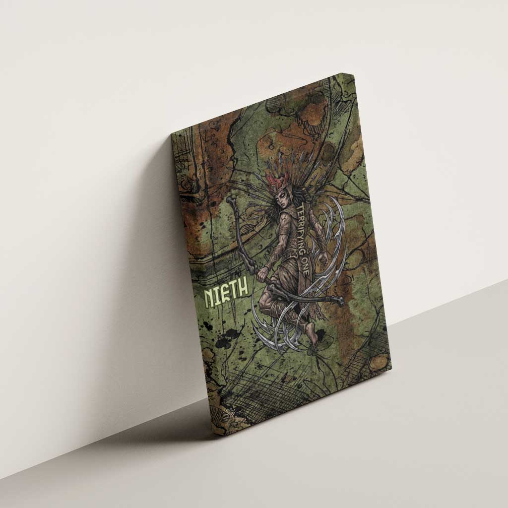Neith Egyptian Canvas Wall Art War Goddess Terrifying One Dual Spears and Shield Battle Worn