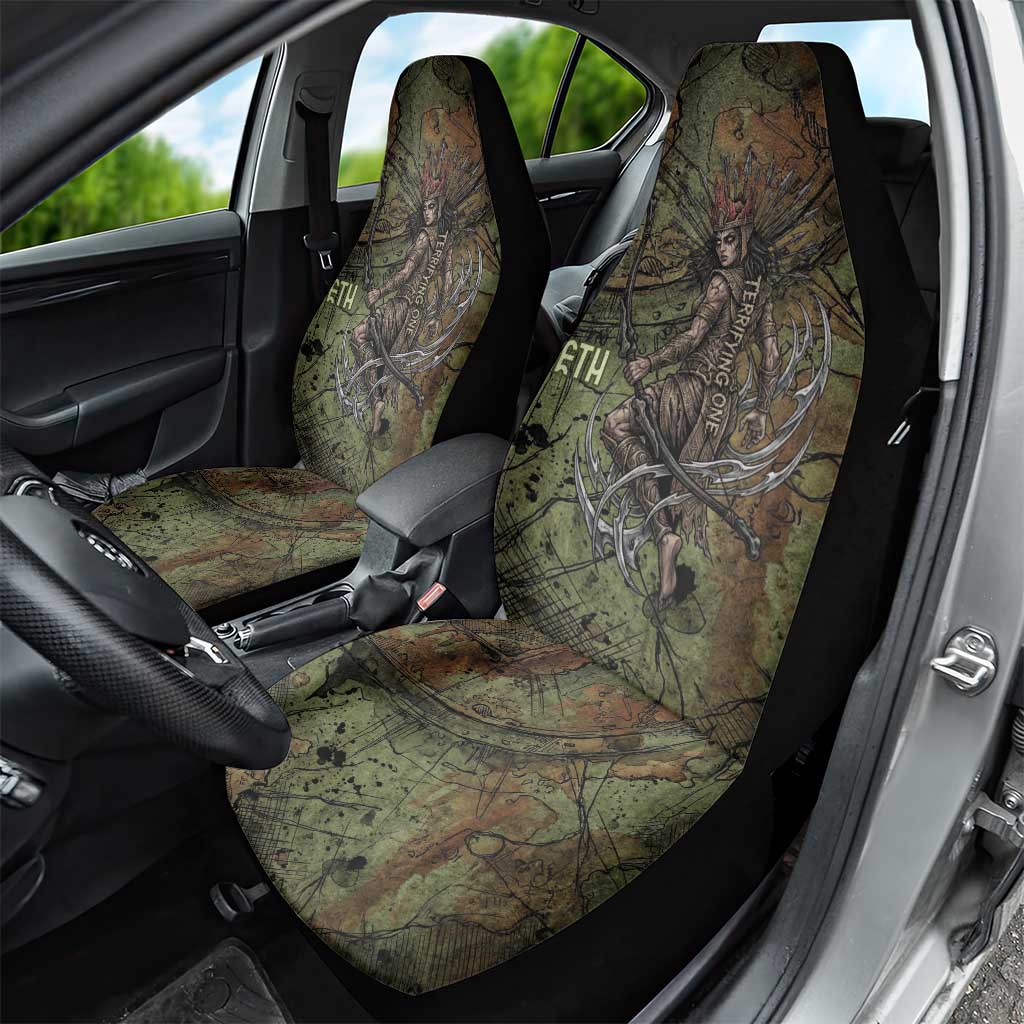 Neith Egyptian Car Seat Cover War Goddess Terrifying One Dual Spears and Shield Battle Worn