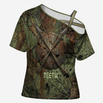Neith Egyptian Cross Shoulder Shirt War Goddess Terrifying One Dual Spears and Shield Battle Worn