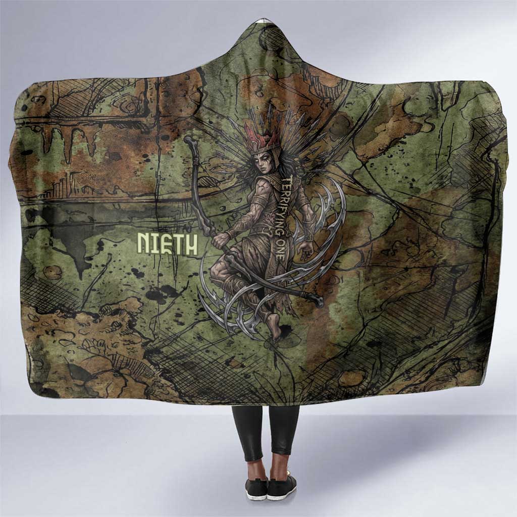 Neith Egyptian Hooded Blanket War Goddess Terrifying One Dual Spears and Shield Battle Worn