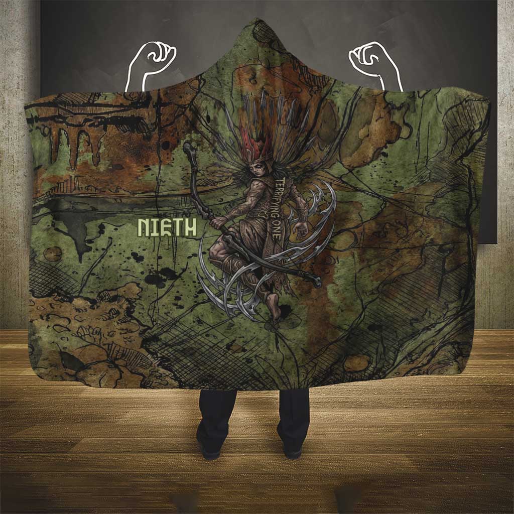 Neith Egyptian Hooded Blanket War Goddess Terrifying One Dual Spears and Shield Battle Worn