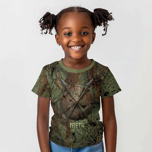 Neith Egyptian Kid T shirt War Goddess Terrifying One Dual Spears and Shield Battle Worn