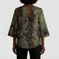 Neith Egyptian Kimono Sleeve Blouse War Goddess Terrifying One Dual Spears and Shield Battle Worn
