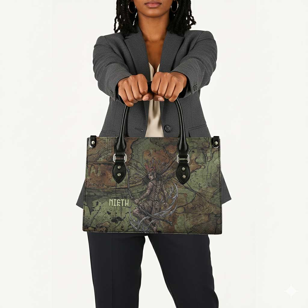 Neith Egyptian Leather Bag War Goddess Terrifying One Dual Spears and Shield Battle Worn