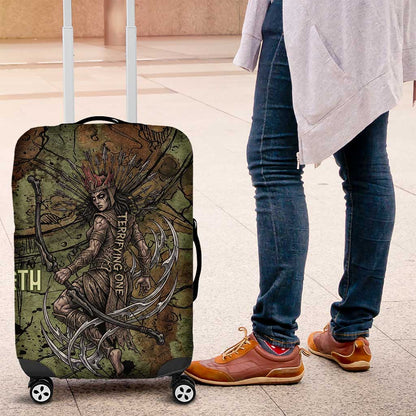 Neith Egyptian Luggage Cover War Goddess Terrifying One Dual Spears and Shield Battle Worn