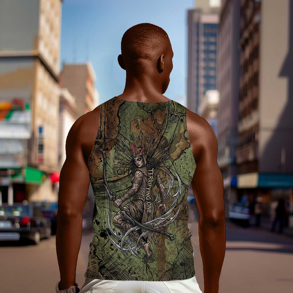 Neith Egyptian Men Tank Top War Goddess Terrifying One Dual Spears and Shield Battle Worn