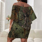 Neith Egyptian Off Shoulder Short Dress War Goddess Terrifying One Dual Spears and Shield Battle Worn