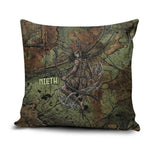 Neith Egyptian Pillow Cover War Goddess Terrifying One Dual Spears and Shield Battle Worn