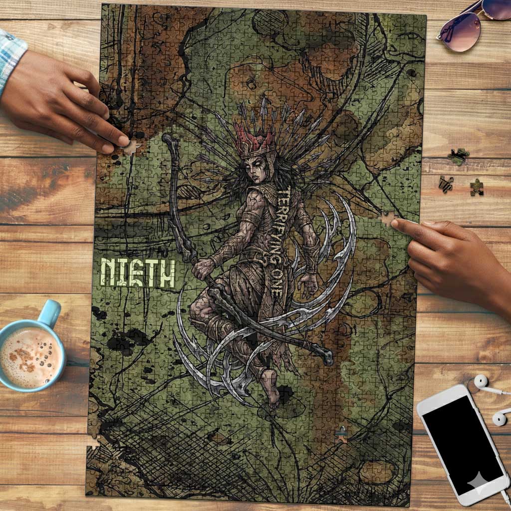 Neith Egyptian Puzzle War Goddess Terrifying One Dual Spears and Shield Battle Worn