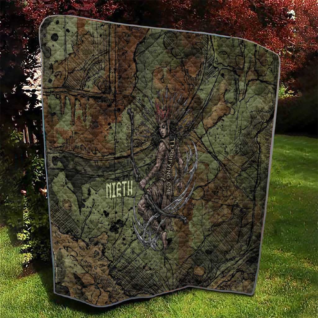 Neith Egyptian Quilt War Goddess Terrifying One Dual Spears and Shield Battle Worn