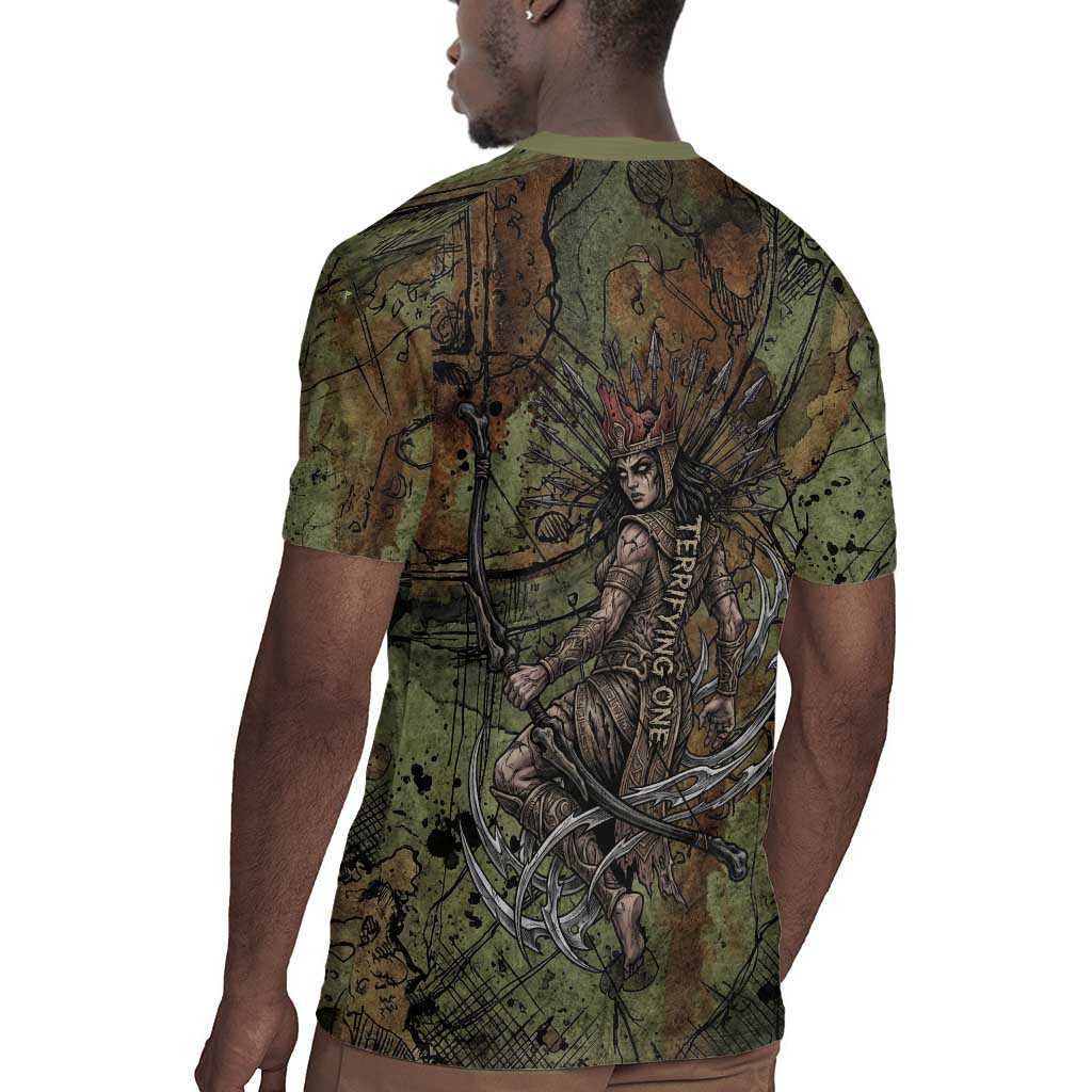Neith Egyptian Rugby Jersey War Goddess Terrifying One Dual Spears and Shield Battle Worn