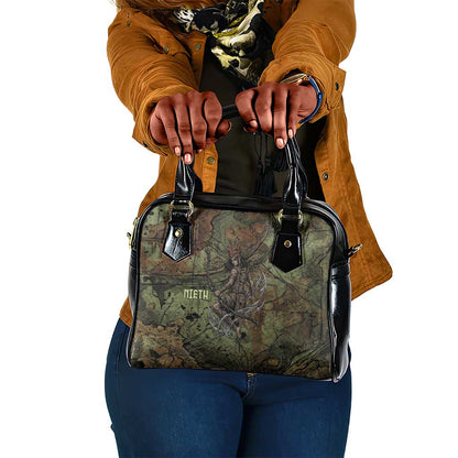 Neith Egyptian Shoulder Handbag War Goddess Terrifying One Dual Spears and Shield Battle Worn