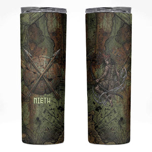 Neith Egyptian Skinny Tumbler War Goddess Terrifying One Dual Spears and Shield Battle Worn