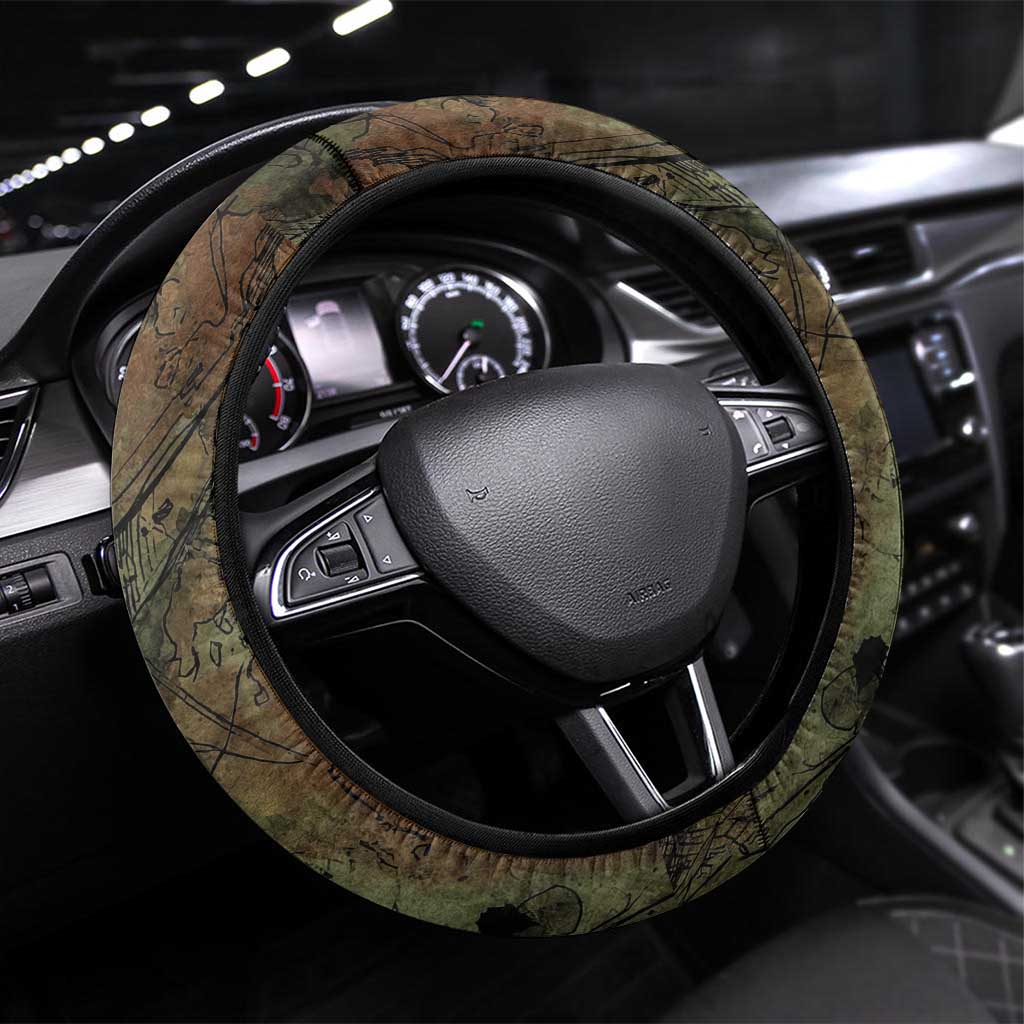 Neith Egyptian Steering Wheel Cover War Goddess Terrifying One Dual Spears and Shield Battle Worn