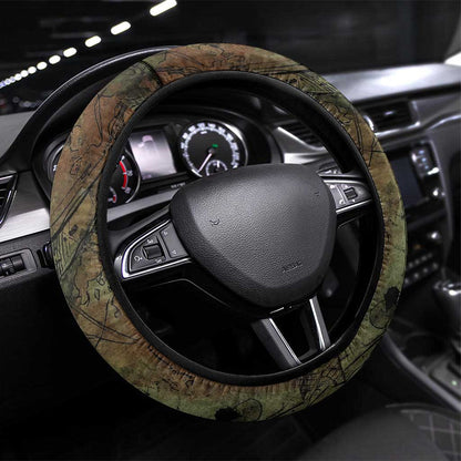 Neith Egyptian Steering Wheel Cover War Goddess Terrifying One Dual Spears and Shield Battle Worn