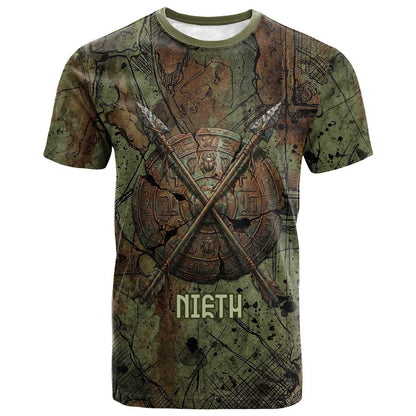 Neith Egyptian T shirt War Goddess Terrifying One Dual Spears and Shield Battle Worn