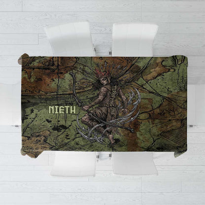 Neith Egyptian Tablecloth War Goddess Terrifying One Dual Spears and Shield Battle Worn
