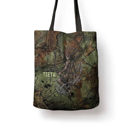 Neith Egyptian Tote Bag War Goddess Terrifying One Dual Spears and Shield Battle Worn